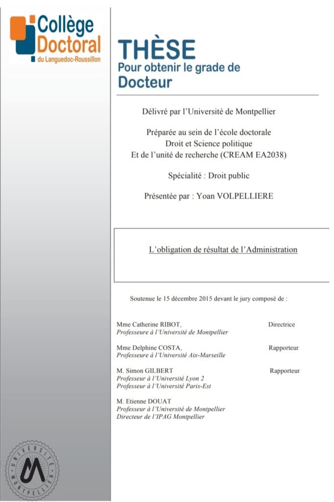 L’obligation de résultat de l’Administration L’obligation de résultat de l’Administration
