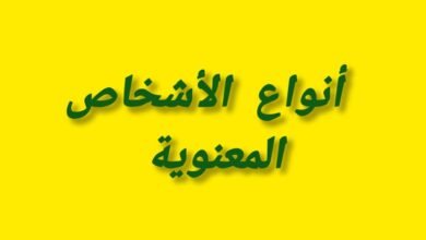 أنواع الأشخاص المعنوية وأركان الشخصية المعنوية